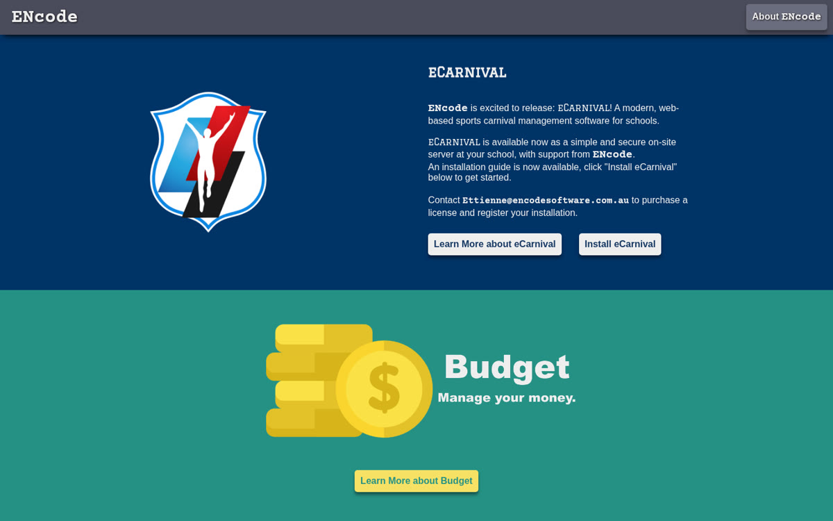 ENcode Software current website (before)
