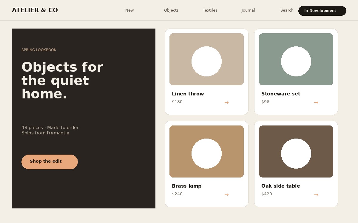 Concept catalogue: Atelier & Co lookbook shop